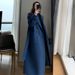 Women's Clothing Women's Plus Size Wool Blend Overcoat - Slimming Long Trench Coat With Notched Lapel For Elegant Office Wear (Black, Navy Blue)_voghion.com
