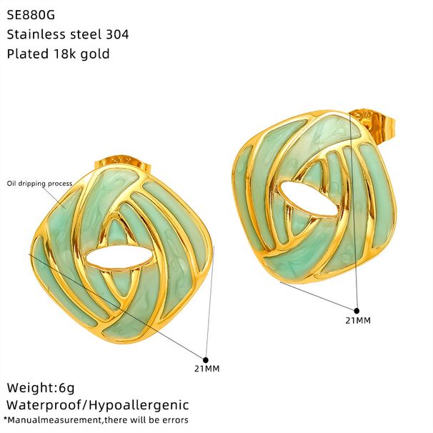 Orecchini unisex alla moda, di alta qualità, in acciaio inossidabile, versatili e alla moda, in stile retrò di Hong Kong._voghion.com
