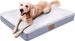 Cama ortopédica para perros grandes - Jaula impermeable grande con funda extraíble y lavable, soporte de espuma tipo huevera y base antideslizante, color gris_voghion.com