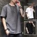 T-shirt corta da uomo estate 2024 in cotone e lino, set di abbigliamento in seta ghiacciata abbinato a un bel top a mezza manica di tendenza_voghion.com