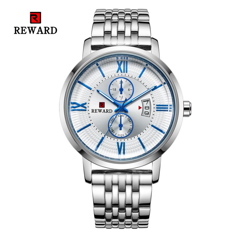 REWARD63081 Calendar Quartz Steel Band Waterproof Business Men's Watch_voghion.com