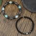 Retro Herren Holzperlen Türkis Armband Kombination Mehrschichtiges Stapelarmband Elastisches Perlenarmband Hip Hop Urlaubsarmband Herren_voghion.com