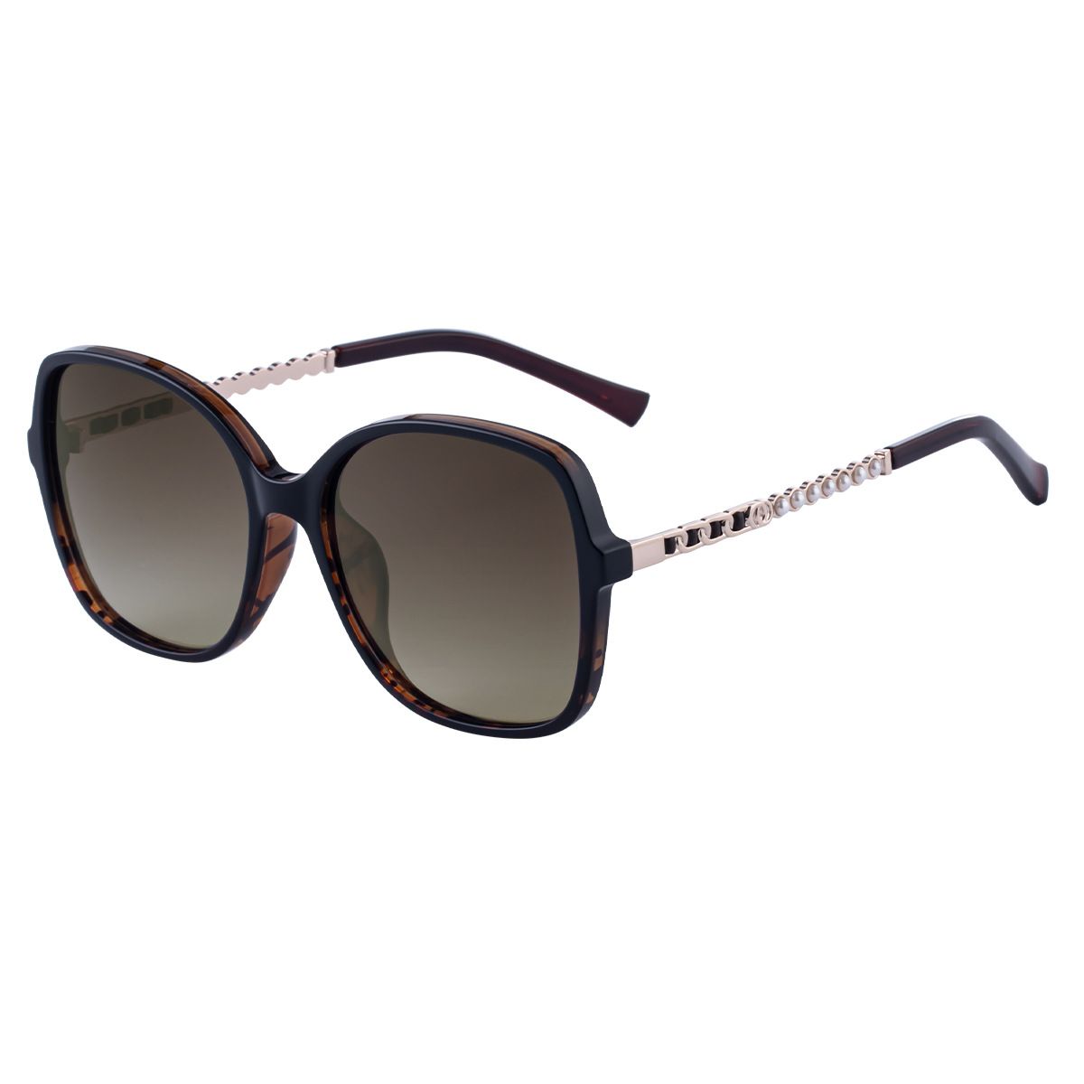 Nuovi occhiali da sole polarizzati con montatura quadrata grande alla moda per donna, occhiali da sole con perle intarsiate per donna, occhiali di fascia alta_voghion.com