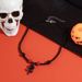 Halloween Statement Necklace - Pumpkin Skull Ghost Bat Choker Necklaces, Spooky Gothic Halloween Jewelry For Women, Festive Party Accessory_voghion.com