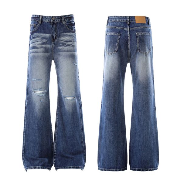 Vintage Washed Distressed Denim Jeans für Männer und Frauen – Straight Leg Bootcut Wide Fit Retro Style_voghion.com