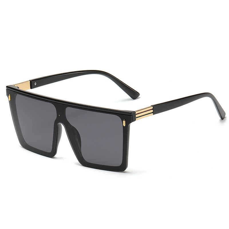 Sunglasses women's one-piece lens big frame square frame sunglasses men's big face looks thin personality glasses_voghion.com