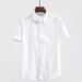 Herrenbekleidung Sommer Casual Square Collar Leinen Kurzarmhemd Dünn Atmungsaktiv Lose Große Größe Baumwolle Und Leinen Weißes Hemd_voghion.com