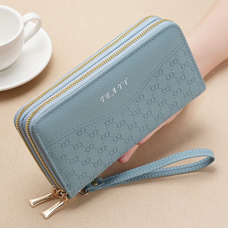 Purse Women's Long Double Zip Wallet Mobile Phone Bag Women's Money Clip Large Capacity Clutch Purse Coin Purse_voghion.com