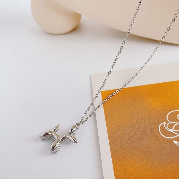 2025 Women Fashion Dog shaped pendant necklace, gold silver balloons, with robot animal chains, wedding and Christmas gifts_voghion.com