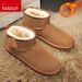 Warrior Snow For Men And Women, Versatile Fleece-Lined Short Boots, Couple's Warm Boots 1275, Brown, Size 42_voghion.com