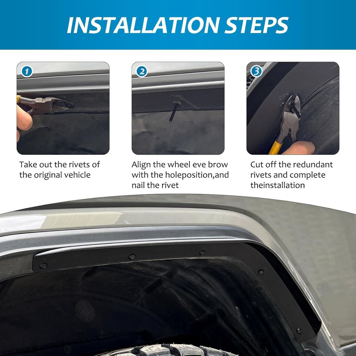 Front & Rear Fenders Compatible With 2020-2024 Jeep Wrangler Gladiator JT Sport & Willys_voghion.com