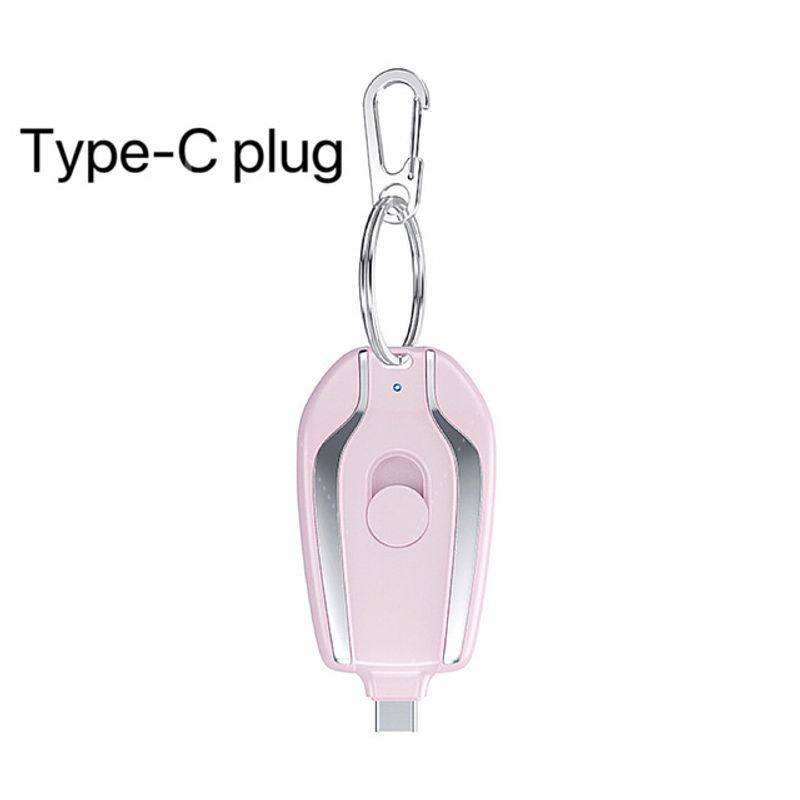 Kunjiuyou Mini Power Bank with Buckle 1500mAh LargeCapacity Fast Charging Pocket-sized Tvpe-C PortableMobile Battery Charger-Black_voghion.com