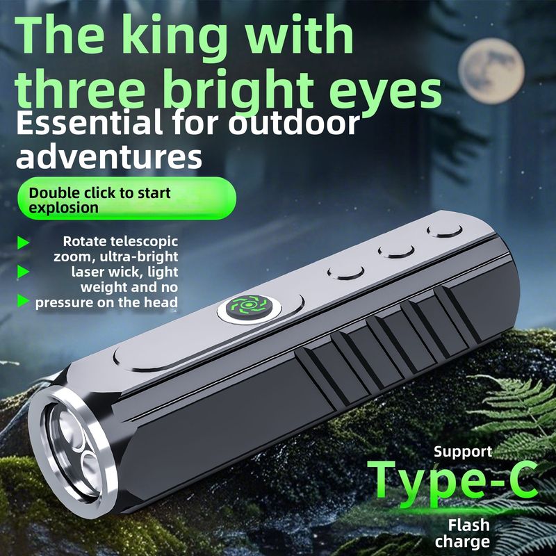 Nieuwe Super LED Ultra Bright Outdoor Adventure Laser Twee-in-één noodzaklamp voor thuis_voghion.com