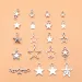 Collezione di 20 ciondoli a forma di stella color argento antico per la creazione di gioielli fai da te, 20 stili, 1 di ciascuno 241106_voghion.com