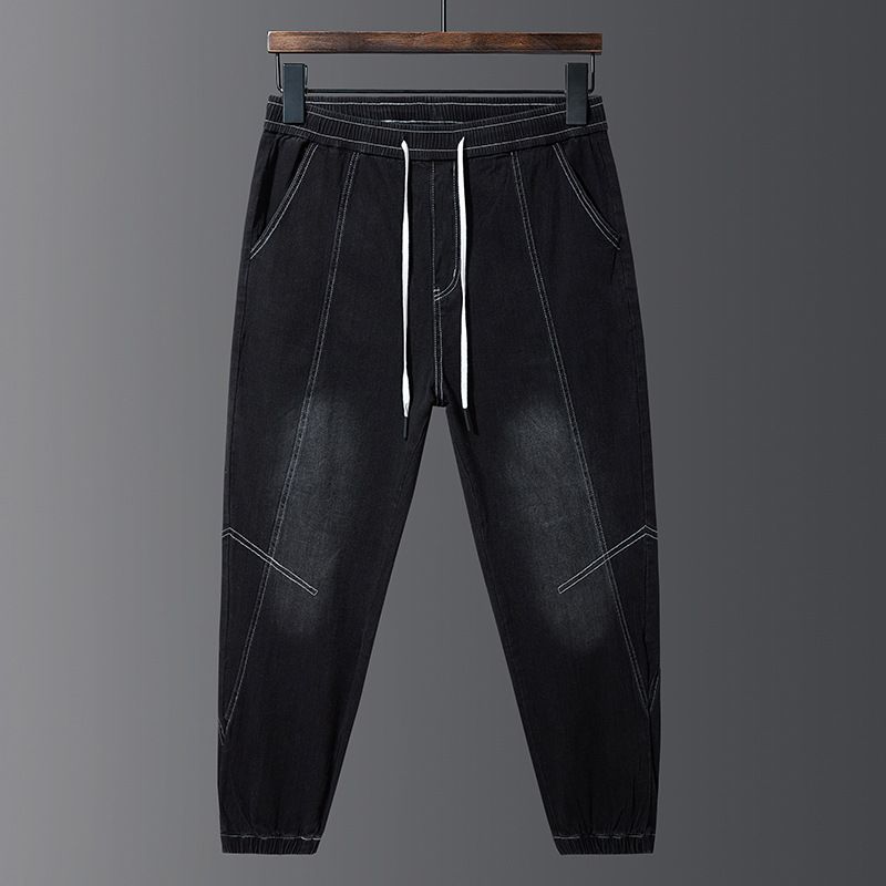 Men's Clothing Plus Size New Style Thin Elastic Skinny Jeans Fat Loose Versatile Trousers_voghion.com