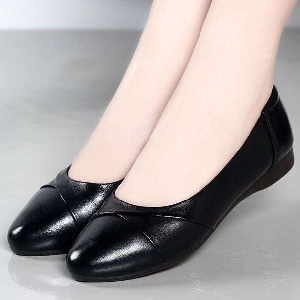 Scarpe da lavoro per madri, con suola piatta, in tendine di manzo, con suola morbida, di medie e vecchie dimensioni, con tacco piatto, antiscivolo, basse, in pelle, da donna_voghion.com