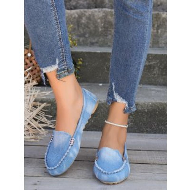 New denim beanie shoes slip-on women's shoes_voghion.com