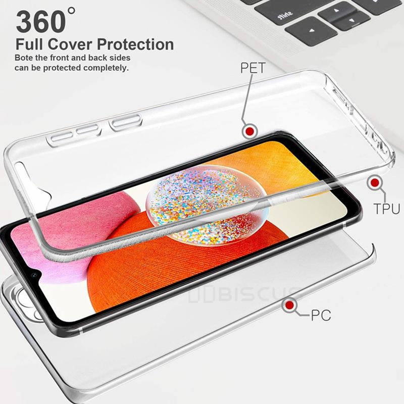 Etui 360 stopni do Samsung Galaxy A14 A13 A04S A54 A34 A53 5G A23 A33 A32 A73 A72 A51 A71 przezroczysty wbudowany ochraniacz ekranu_voghion.com