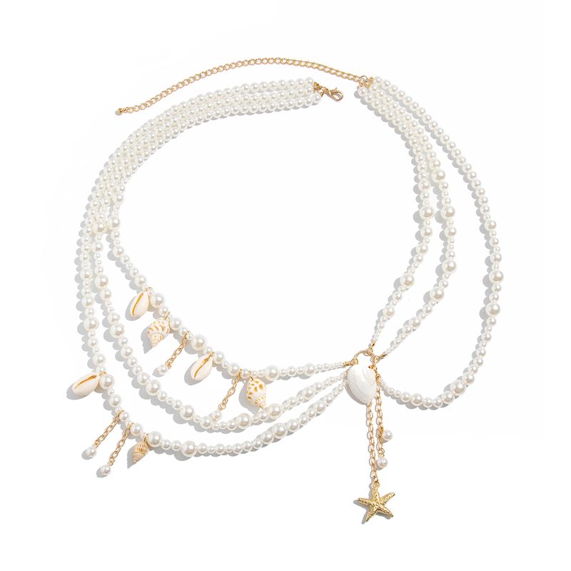 Conch Zeester Parel Tailleketting Vrouwen 2025 Zomermode Veelzijdig Internet Beroemdheid Kust Reizen Vakantie Foto Accessoires_voghion.com