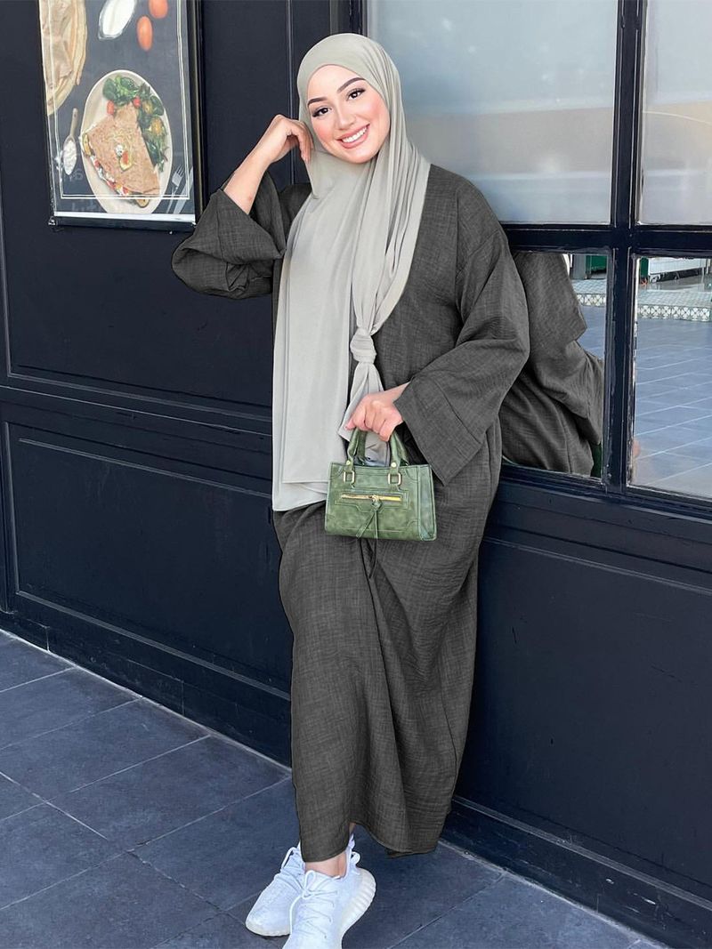 Robe élégante et décontractée, couleur unie, nouvelle collection_voghion.com