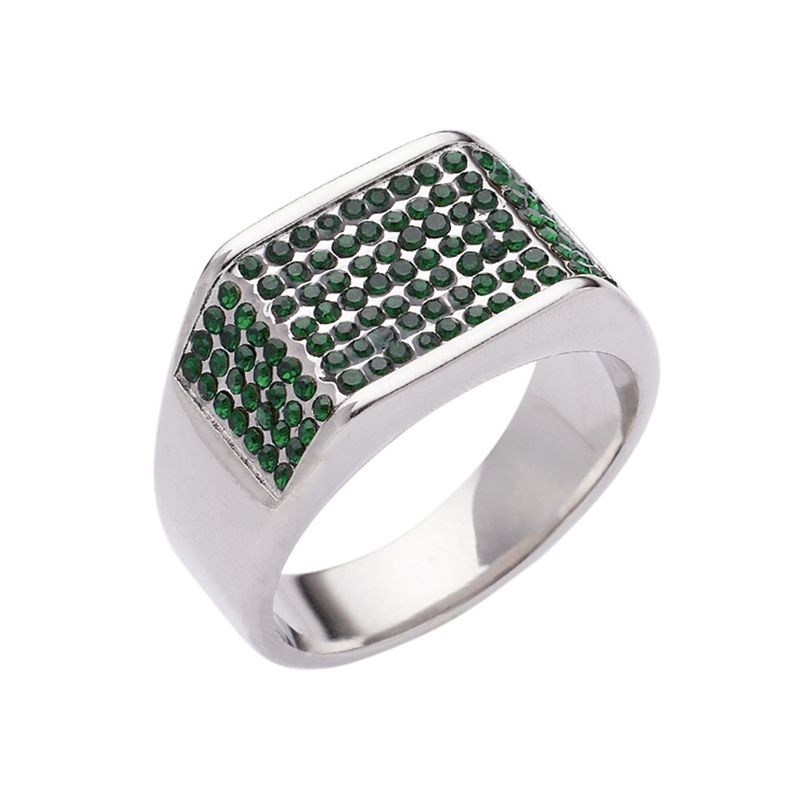Anello da uomo placcato oro con design di lusso, in acciaio al titanio, stile hip hop, con diamanti e luce._voghion.com
