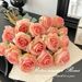 Ins Style High-End Burnt Edge Rose High-Realistic Artificial Bouquet Table Arrangement Decoration Handheld_voghion.com