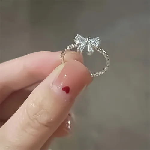 Heta försäljningar Mode ring med multifunktionell rosett, öppen justerbar legering nisch enkel och söt ring, kvinnors smycken accessoarer_voghion.com