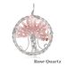 Damenschmuck Aura-Anhänger Lebensbaum Kupferdraht gedreht Naturstein Kristallkies Glücksbaum Keltisch Weihnachtsgeschenk_voghion.com
