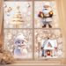 Pegatinas navideñas para ventanas - Pack de 4 calcomanías navideñas para vidrio, espejos y superficies lisas | Diseños de copos de nieve, Papá Noel, renos y muñecos de nieve_voghion.com
