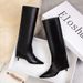 712 Niche Split Trousers Fashion Boots Pointed Thin Heel High Heel Slim But Knee High Boots Long Boots Knight Boots_voghion.com