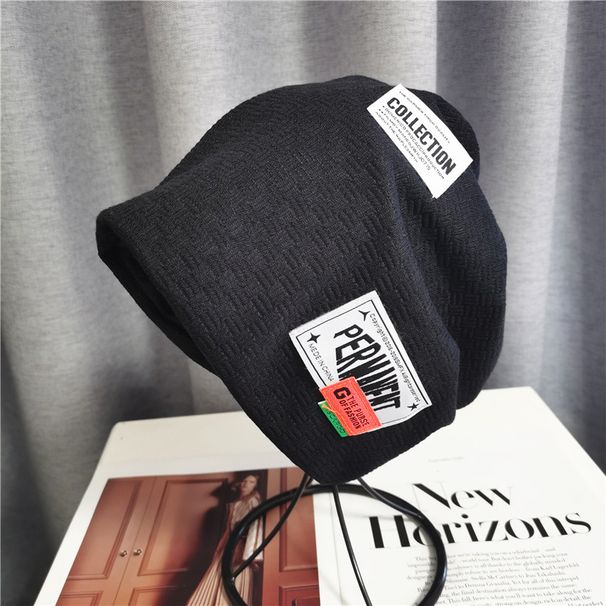 Fascia protettiva ispessita per l'autunno e l'inverno lavorata a maglia con lettera di celebrità di Internet in un cappello pile personalizzato,_voghion.com