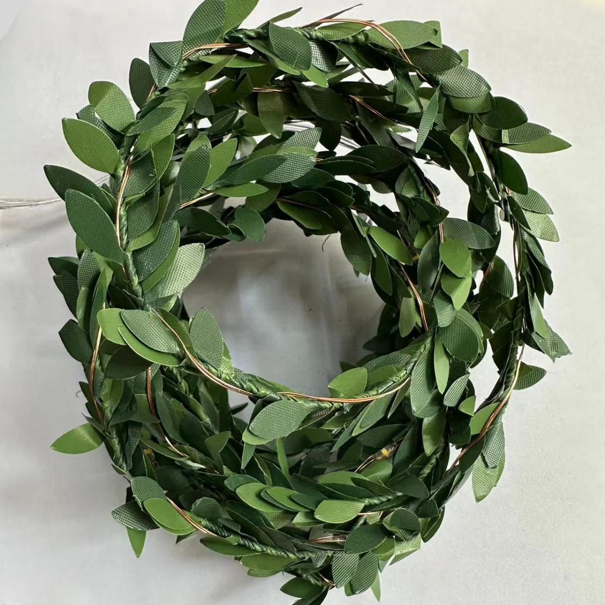 creeper vine light string maple leaf green rattan light LED simulation flower light string green plant atmosphere indoor and outdoor lighting_voghion.com