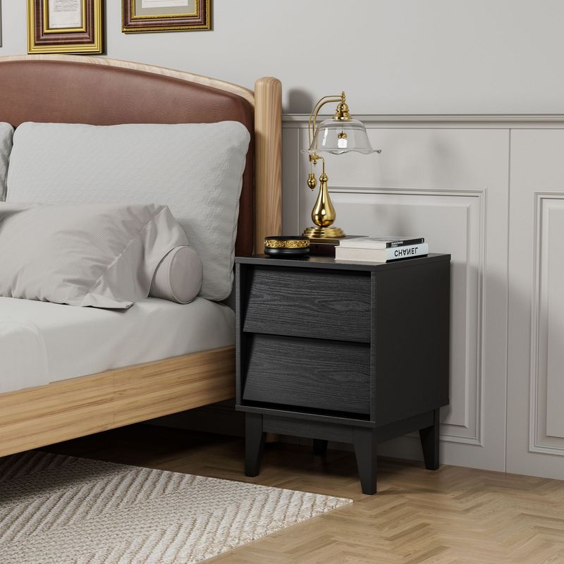 2 Set Nightstands Features Vintage-style And Bevel Design, Made Of MDF, Mid Century Modern Nightstand, Night Stand For Bedroom_voghion.com