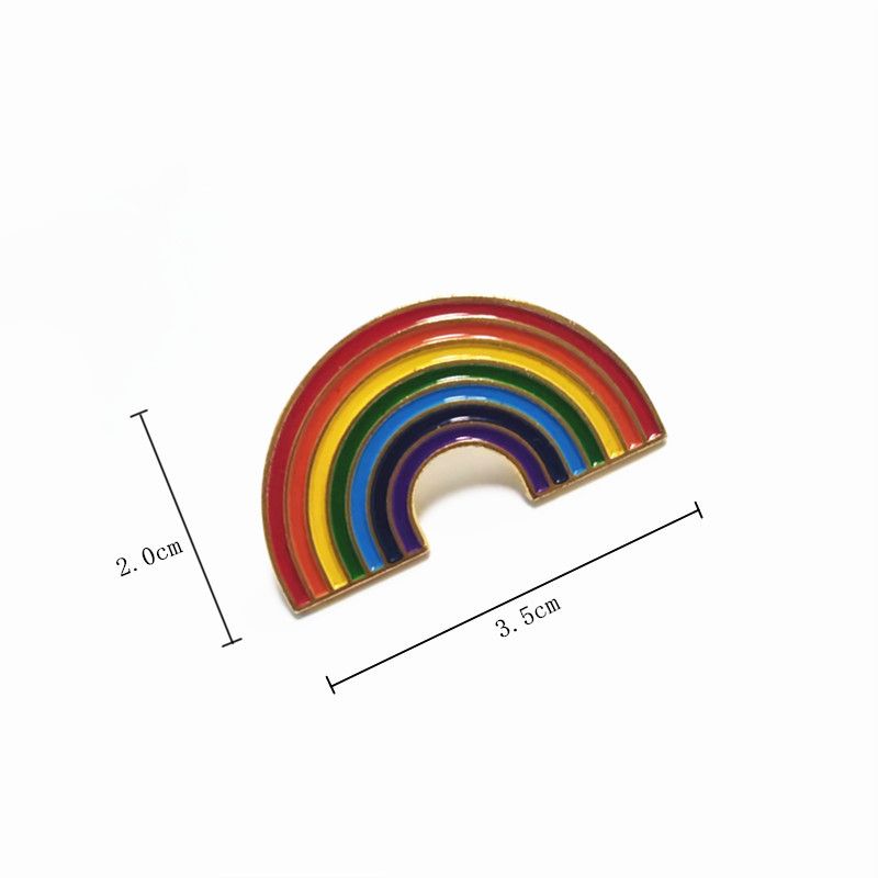 Rainbow Oil Drop Alloy Enamel Heart Badge Brooch Bag Accessory_voghion.com