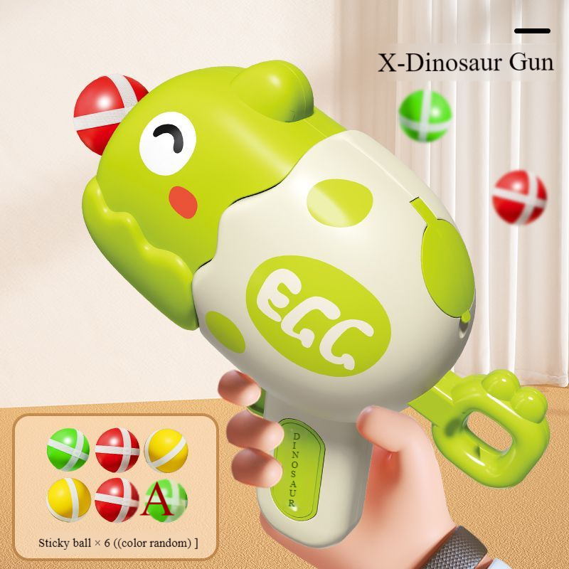 Dinosaurier-Shooter-Klebeball-Set für Kinder, süßes und lustiges Styling, interaktives Puzzlespiel für Eltern und Kinder, Neujahrsgeschenk 2024_voghion.com