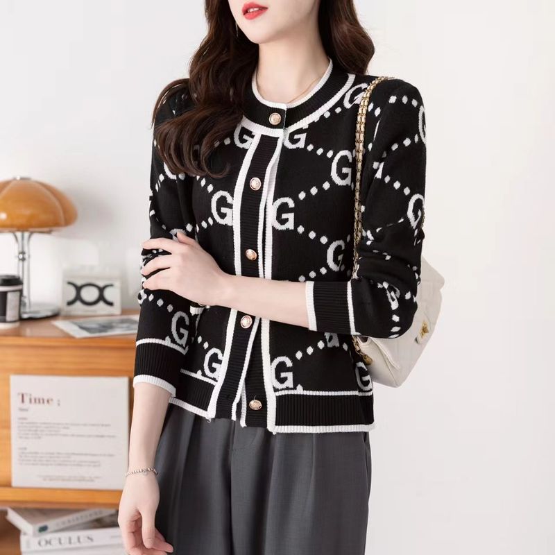 Rosa Mjuk Klibbig Höst/Vinter Förtjockad 2024 Ny Sweet Aging Liten Doftande Stickad Tröja Cardigan Casual Topp_voghion.com
