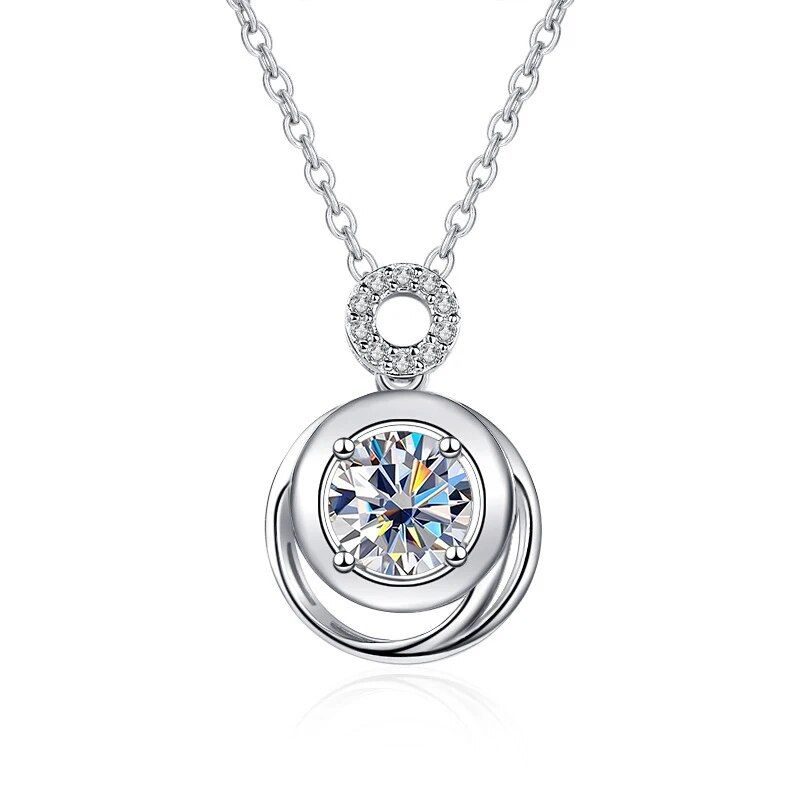 Tancise 1 Karat D Farbe Moissanit Anhänger Halskette Echt Sterling Silber Verlobungsschmuck Für Frauen Mädchen Weihnachtsgeschenke_voghion.com
