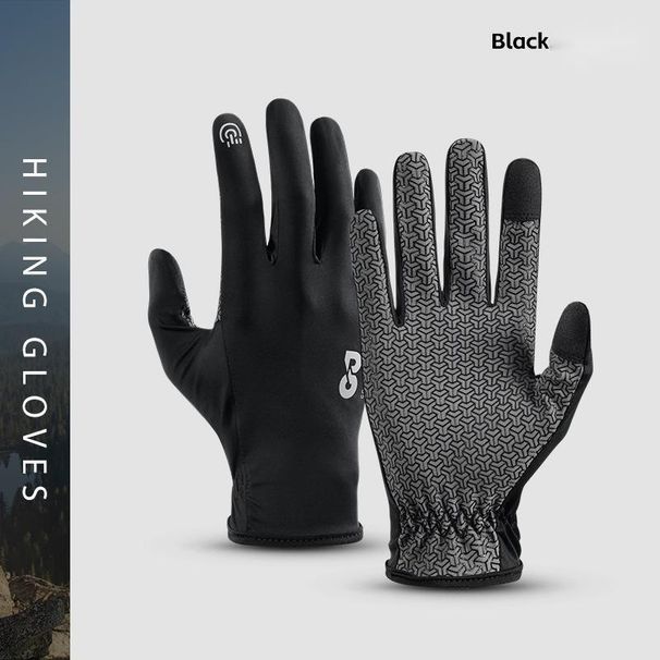 Outdoor Mountaineering Hiking Touch Screen Summer Sports Ice Silk Anti-Slip Wear-Resistant Riding Gloves_voghion.com