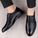 Neu Formal Für Büroangestellte Business Casual Echtes Leder Herren Vier Jahreszeiten Einfache Derby Schuhe_voghion.com