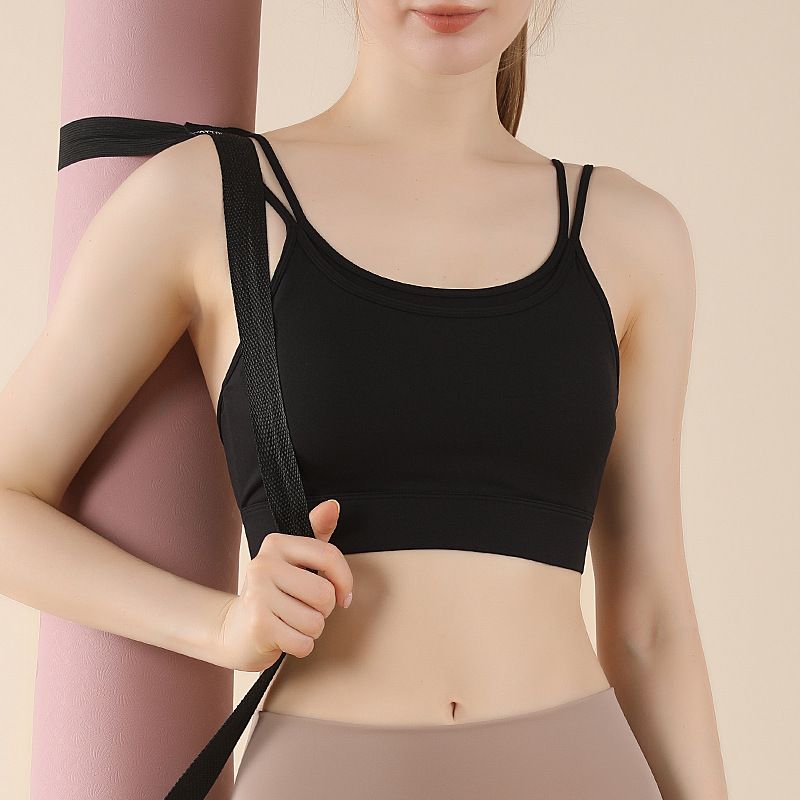 Reggiseno sportivo da yoga, fitness e pilates, con spalline sottili, in un unico pezzo, canotta versatile, piccola_voghion.com