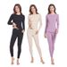 Overseas Platform Autumn Winter Women's Solid Color Basic Versatile Warm Comfortable Plus Size Sleeve Long Pants Set_voghion.com