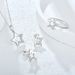 Collana e orecchini con anello a cinque punte in zircone, set di tre pezzi, gioielli di moda con stella in argento_voghion.com