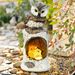 Halloween Resin Solar-Powered Realistic Owl Standing Tree Stump Night Light European Style Craft Ornament_voghion.com