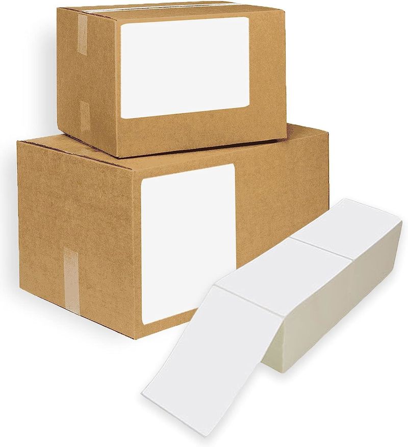 4000 Pack Thermal Transfer Fanfold Labels 4" x 6" Freezer Grade. Perforated Self-Adhesive Rolls. Mailing Postage. Printing Paper. Blank for Shipping; _voghion.com