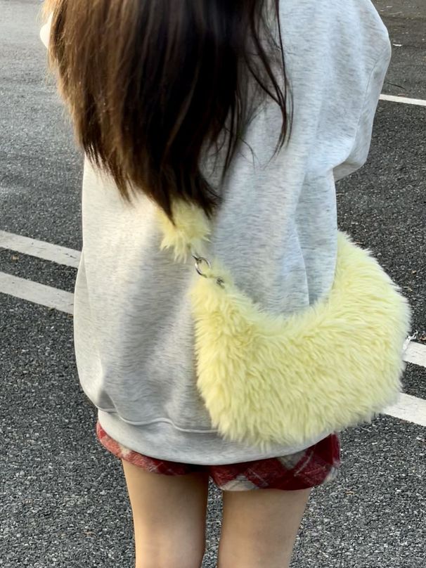 Korean Version Of The Lovely Fur Fashion Hundred With 2025 Fall And Winter New Commuter Shoulder Bag_voghion.com