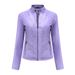Dames leren jas Dames jas Dunne kleine jas Dames bikerkleding_voghion.com