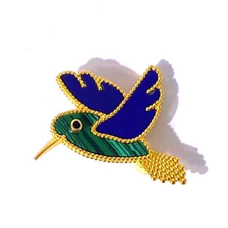 Creative cartoon small animal duck inlaid with mother seashell agate trendy women's anti glare brooch couple top_voghion.com