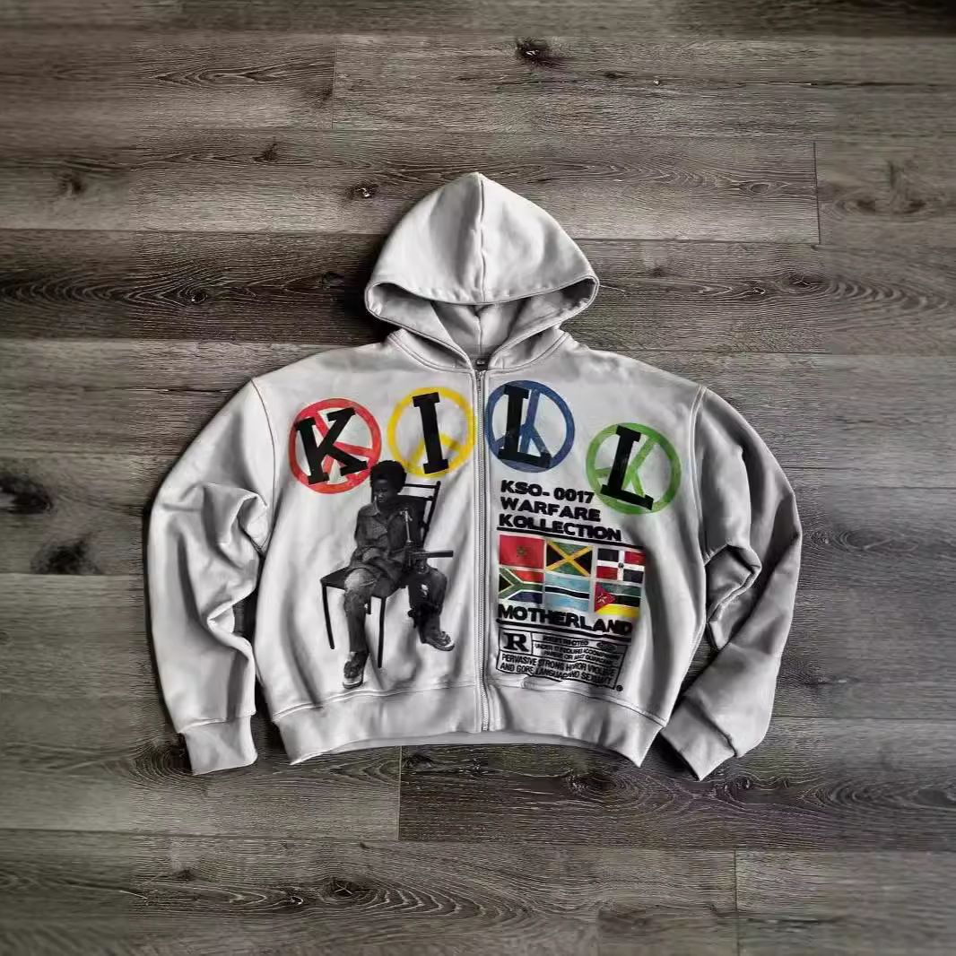 Felpa con cappuccio e zip con grafica 3D – Pullover invernale oversize con stampe testurizzate audaci (abbigliamento streetwear unisex, poliestere, taglio con spalle scese)_voghion.com