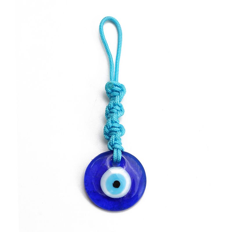 Nuevo colgante de ojo de cuerda trenzada con diseño de ojo azul europeo, americano y turco, llavero para coche, joyería, regalo._voghion.com