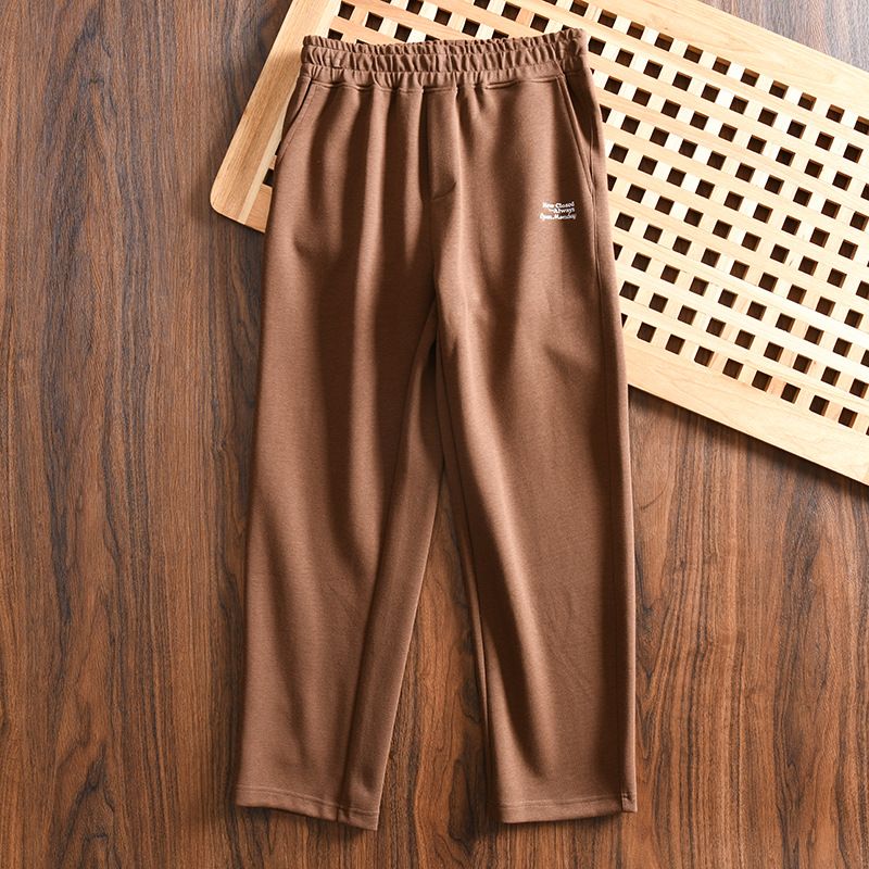 Herrenbekleidung Herren Herbst Elastische Taille Gerade Freizeithose Jogginghose Leicht Weite Beinhose_voghion.com
